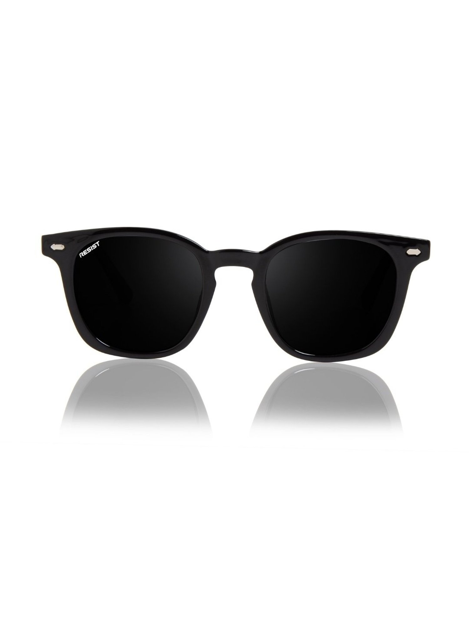 Resist Eyewear Black Wayfarer uv protected Unisex Sunglasses