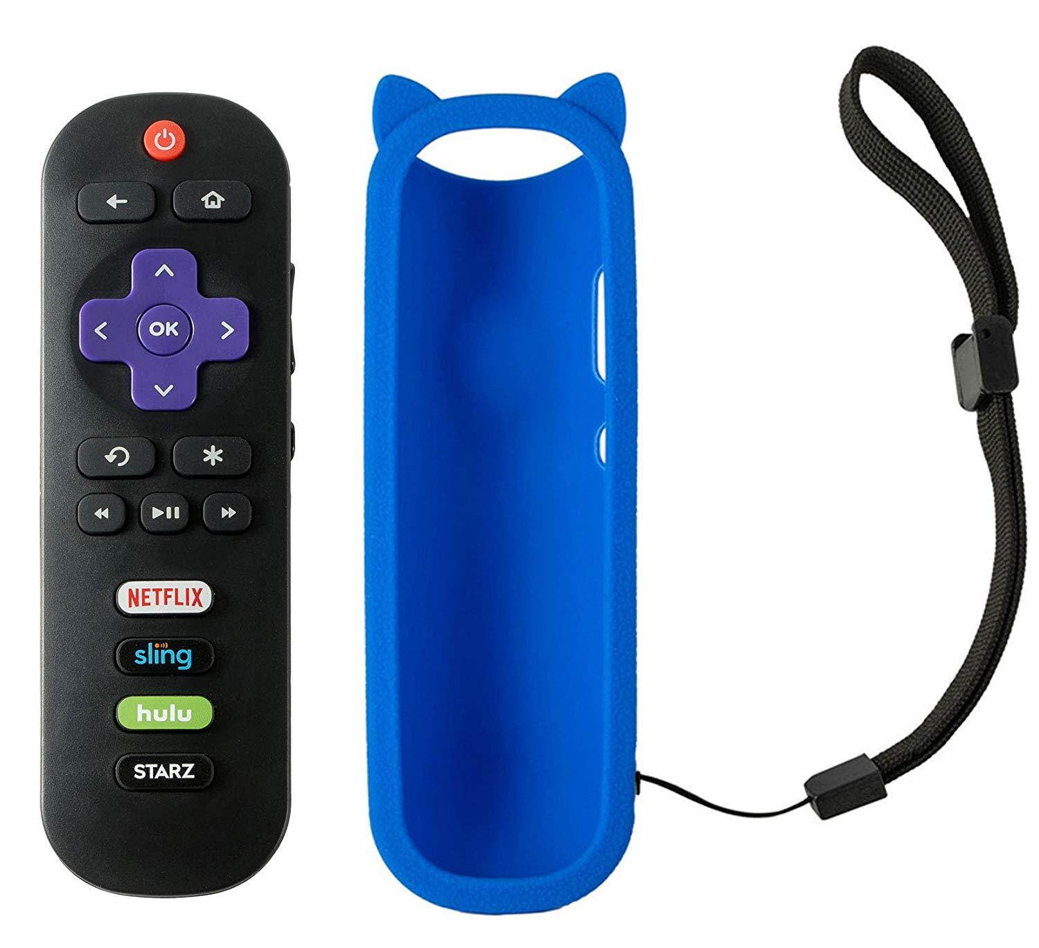 Remote Control for TCL Roku 4K TV Remote 32S305 49S405 49S403 43S303 55S403 32S301 50FS3800 32S3750 32S3800 32S4610R 32S3850A 32S3700 43FP110 with Protective Blue Case