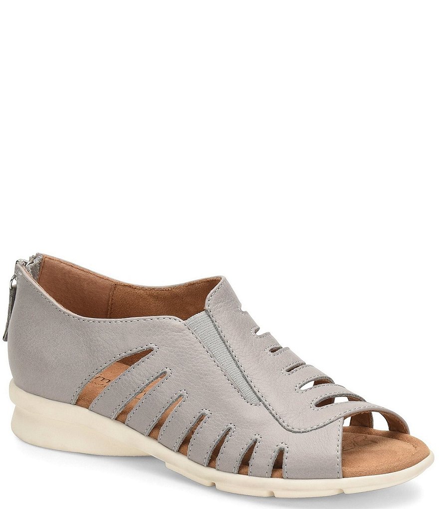 Comfortiva Parker Leather Cut-Out Wedge Sandals