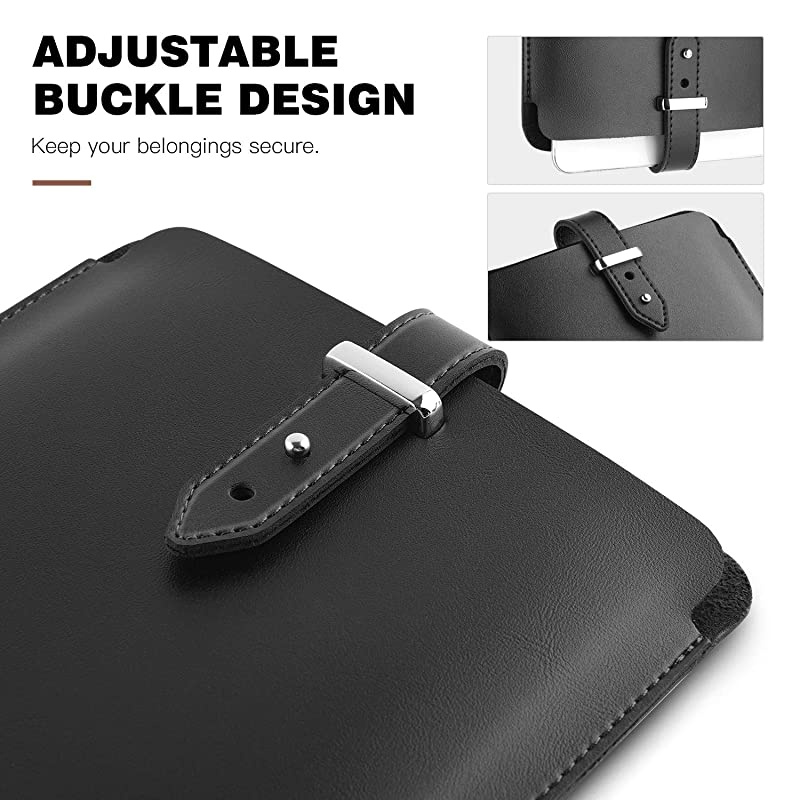 79quot Tablet Sleeve Case for iPad Mini 5 2019 Mini 4 3 2 1 Premium PU Leather Pouch Protective Cover Bag Ultra Lightweight Slim EReader Carrying Bag Black