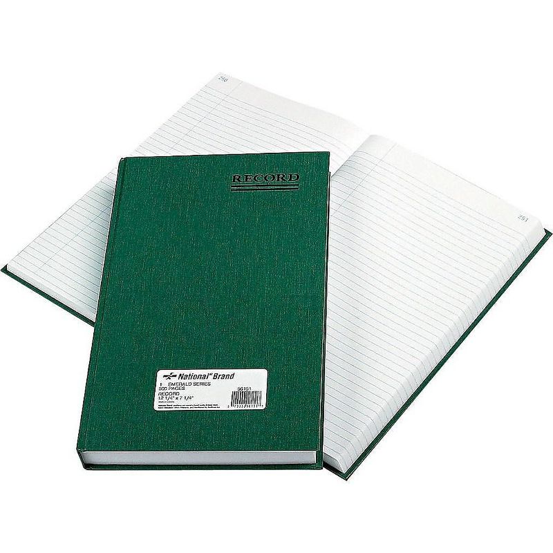 National Emerald Series Account Book Green Cover 500 Pages 12 1/4 x 7 1/4 56151