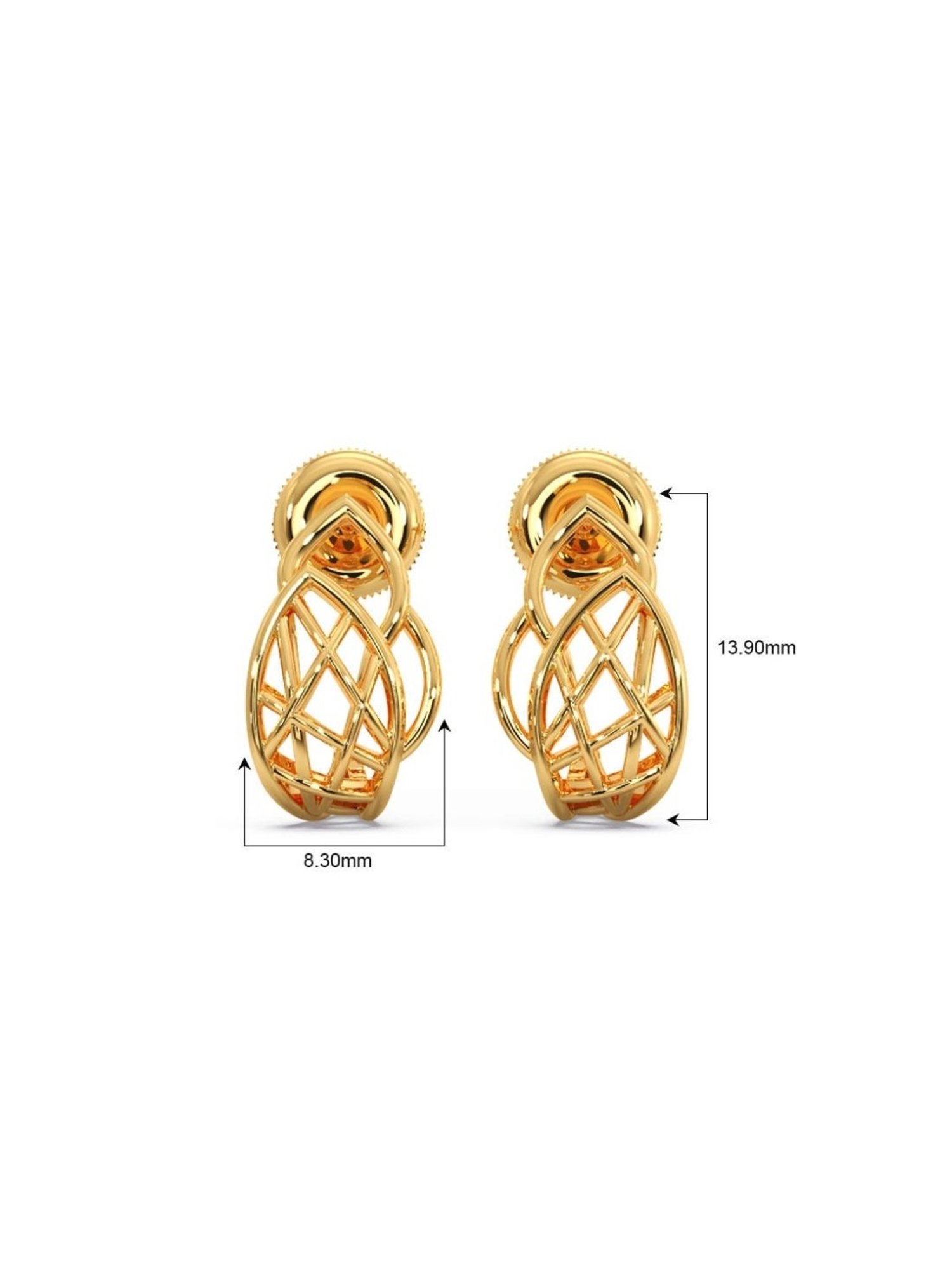 Candere by Kalyan Jewellers Peacock Collection 18k Yellow Gold Hoop Earrings for Women