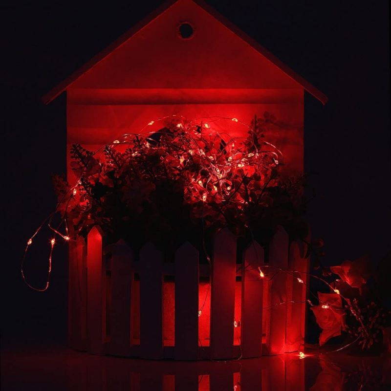 ER CHEN 165ft Led String Lights, 500 Led Fairy Starry Lights on 50M Silvery Copper Wire String Lights for Christmas (Red)