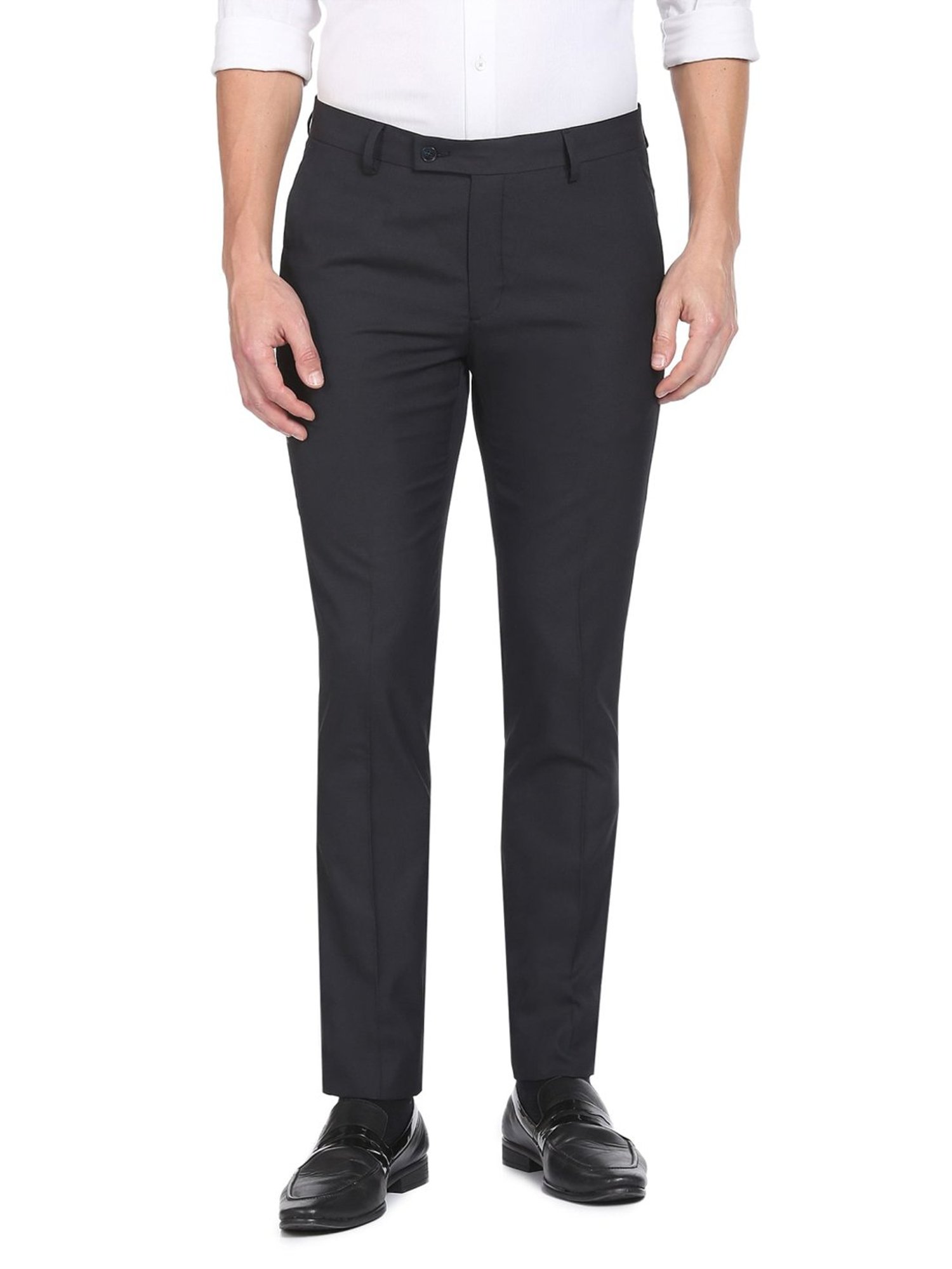 Arrow Navy Regular Fit Trousers