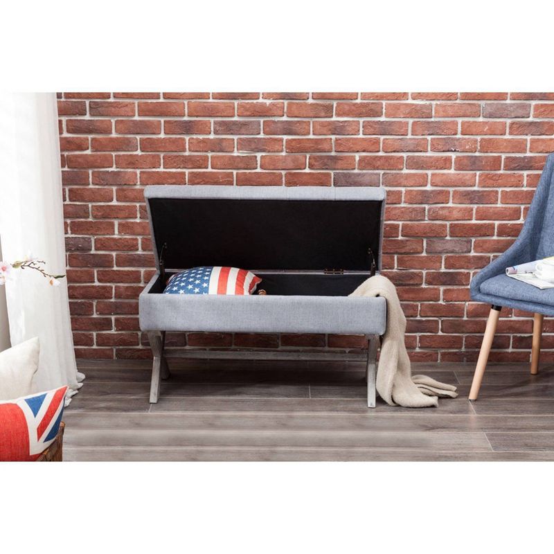 Angelina Storage Bench Gray - Boraam
