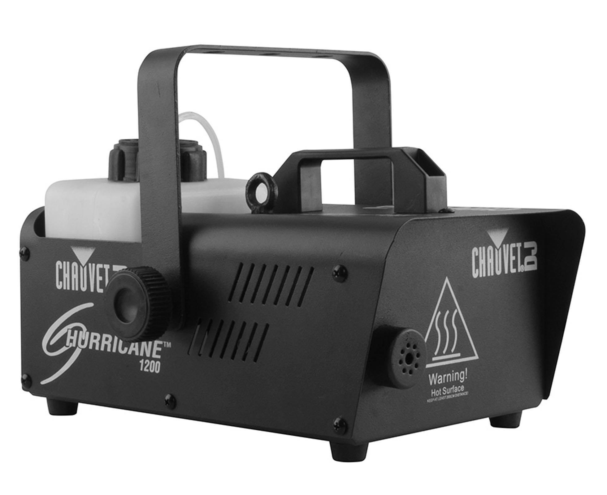 CHAUVET DJ Hurricane 1200 1L Pro Fog Machine +  Water Based Fog Fluid (2 Pack)