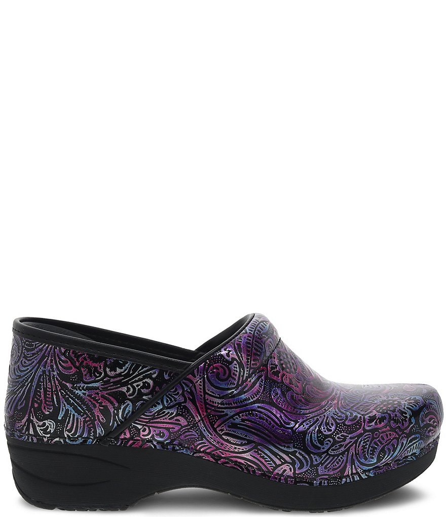 Dansko XP 2.0 Engraved Floral Patent Leather Clogs
