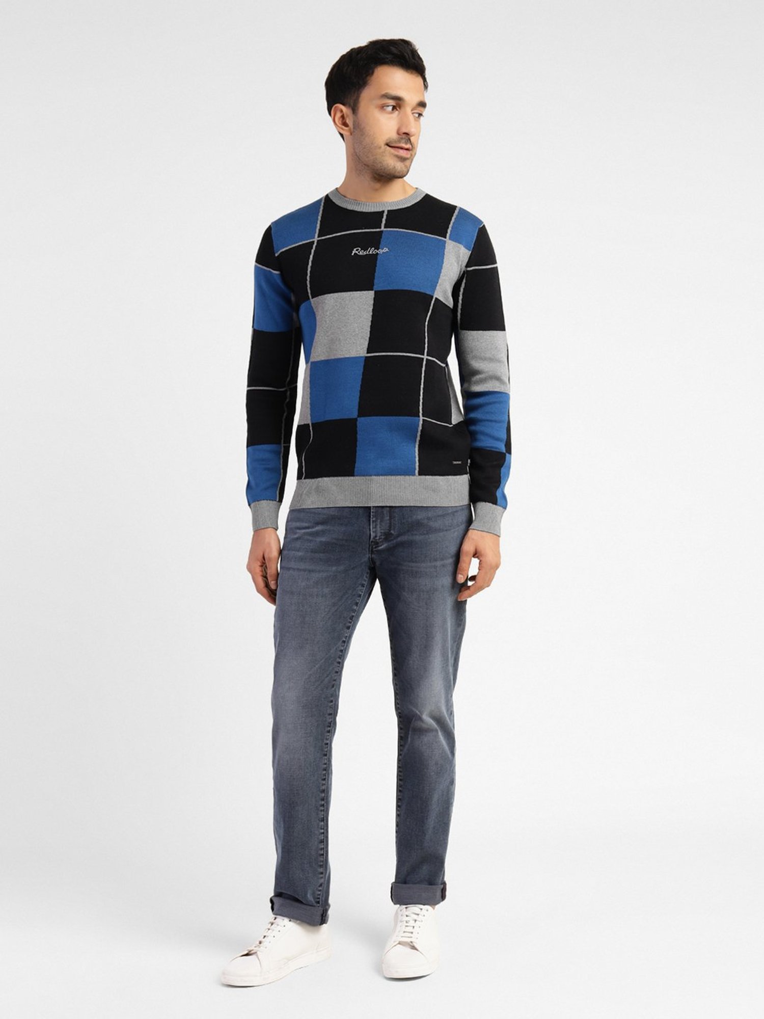 Levi'S Multi Regular Fit Self Pattern Sweaters