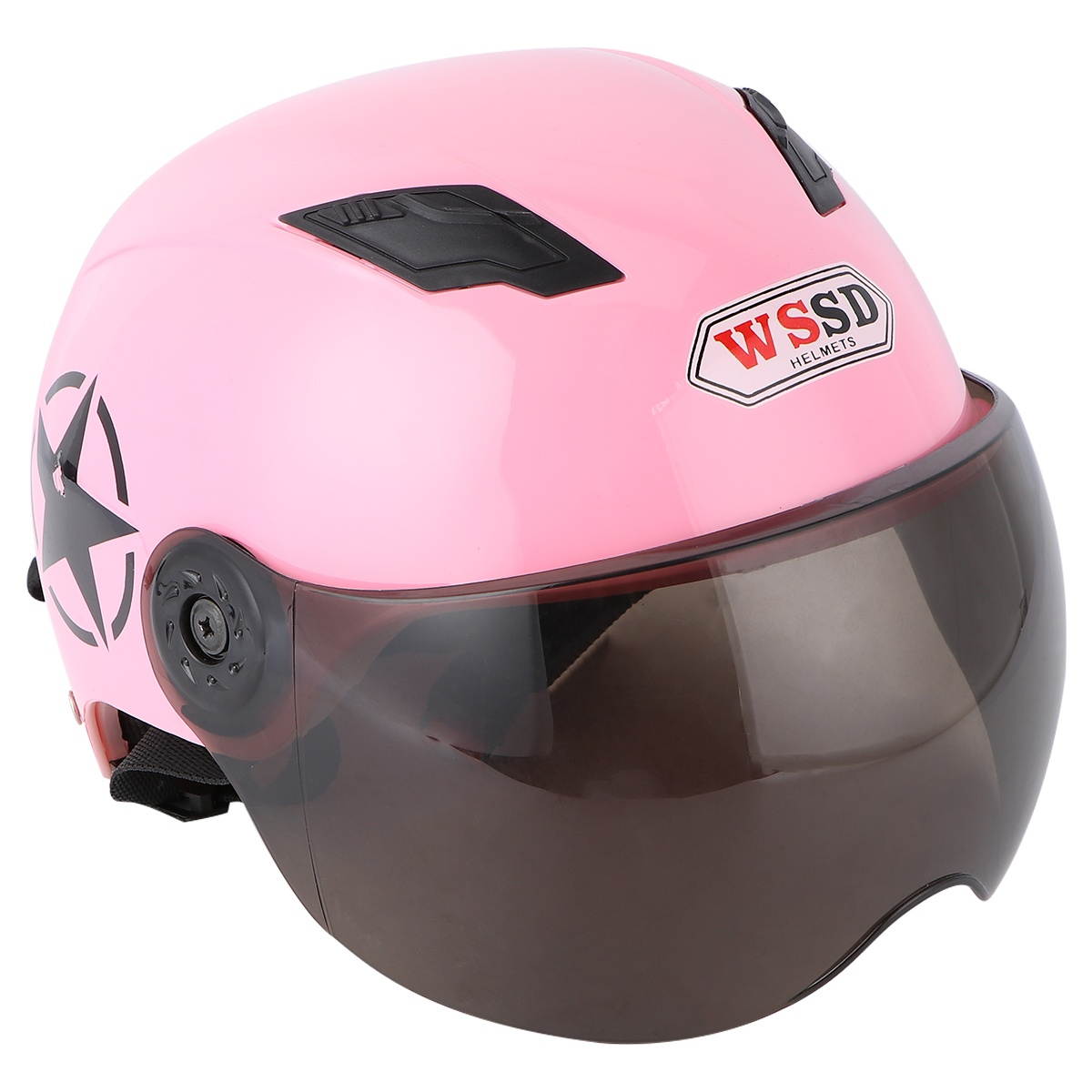 Adorable Motorcycle Helmet Fashion Cycling Helmet Protective Cap Outdoor Sports Motorcycle Riding Hat for Woman (Pink)