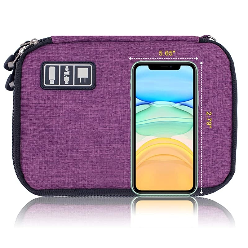 Cable Organizer Bag Waterproof Portable Electronic Organizer for USB Cable Cord Phone Charger Headset Wire SD Card5pcs Cable Ties