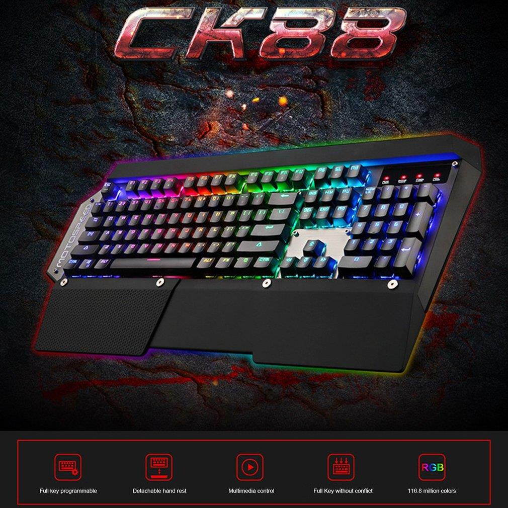 MOTOSPEED CK88 RGB Backlit Mechanical Keyboard For PC Laptop Desktop Notebook