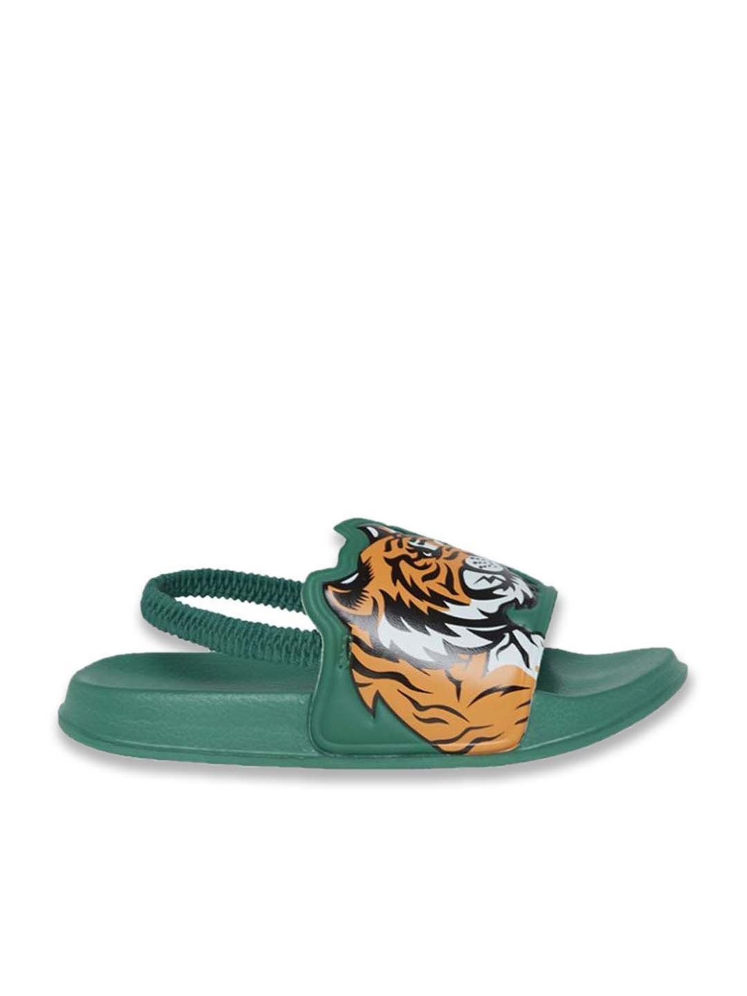 Pantaloons Junior Green & Orange Back Strap Sandals