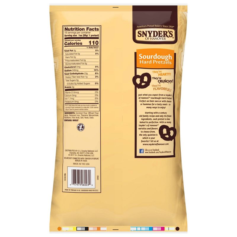 Snyder's Of Hanover The Pounder Hard Pretzels - Sourdough - 16oz