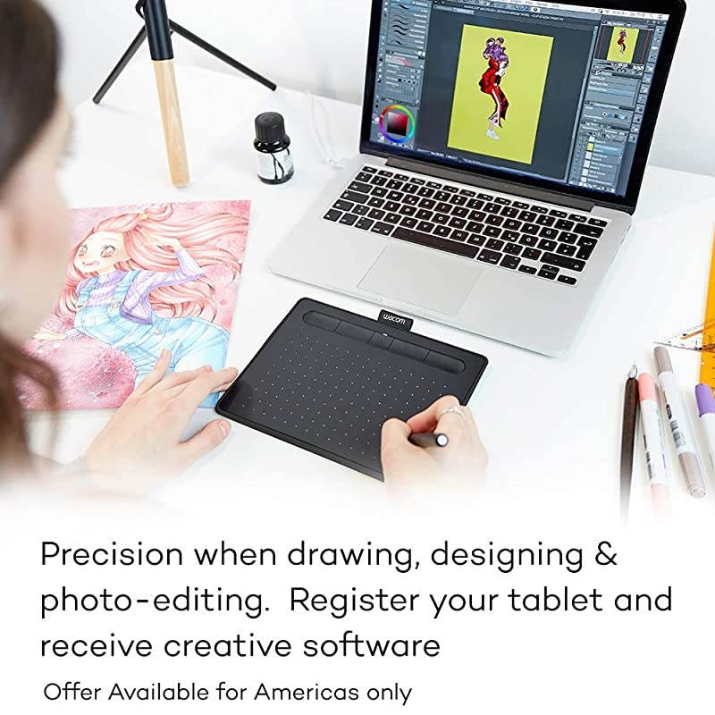CTL4100WLE0 Intuos Wireless Graphics Drawing Tablet with Software Included 79 X 63 Pistachio