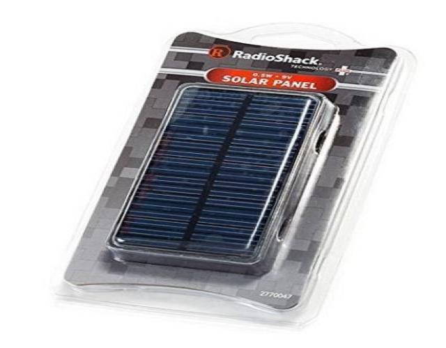 RadioShack 0.5W 0.5 Watt Solar Panel 9V 3.77" x 2.12" x 0.125" with 20cm Output Cable 2770047 DIY For Mini Solar Panel Module Solar Power System Solar Cell Battery Charger