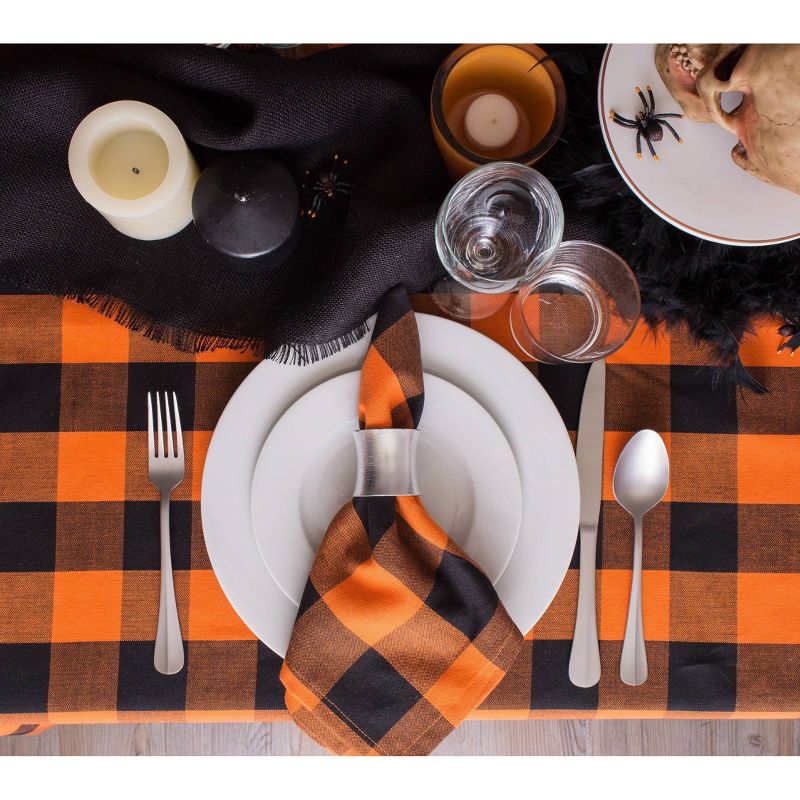 60"x104" Buffalo Check Tablecloth Orange - Design Imports