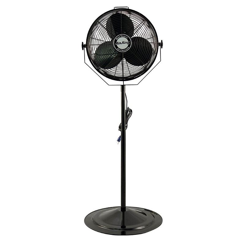 Air King 18 Inch 3 Speed Non Oscillating Adjustable Pivoting Indoor Pedestal Fan