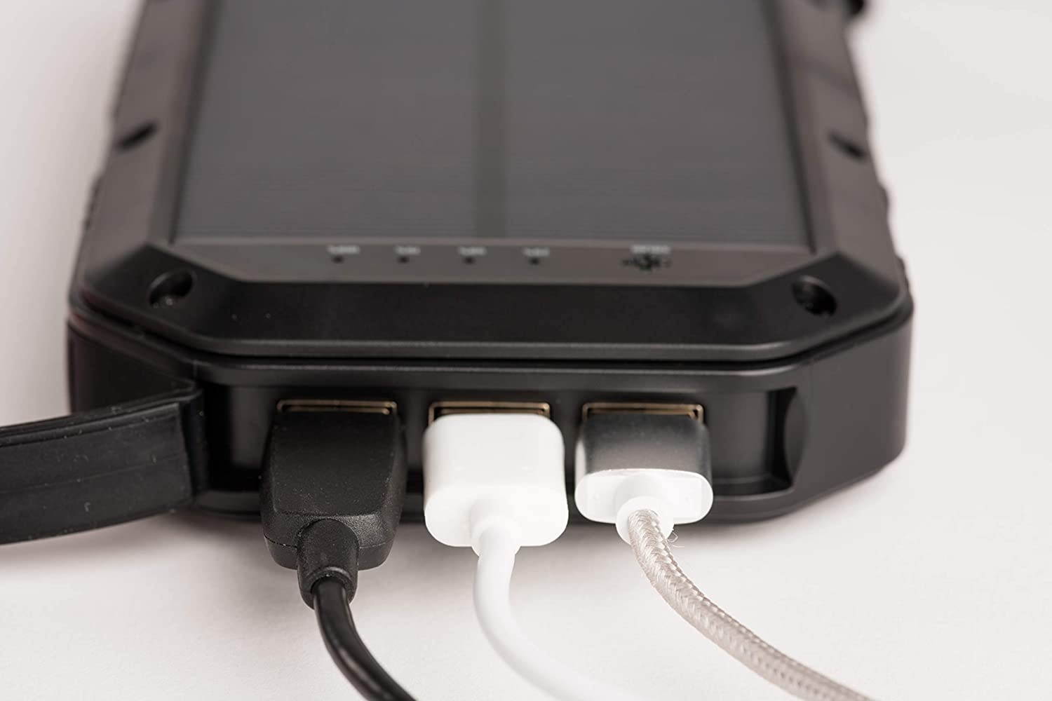 Solar Power Bank Portable Charger ?C Rugged Water-Resistant Solar Charger Power Bank w/Wireless Charger Pad 3 Fast-Charging USB Ports ?C 20000mAh Portable Power Bank w/ 72-Hour Bright LED Flashlight