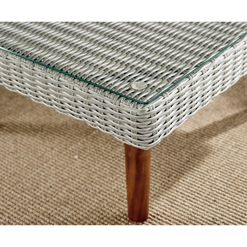 All-Weather Wicker Albany Outdoor Corner Sectional Sofa Gray - Alaterre Furniture