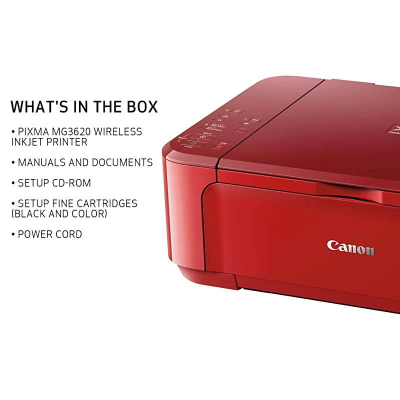 PIXMA MG3620 Wireless AllInOne Color Inkjet Printer with Mobile and Tablet Printing Red