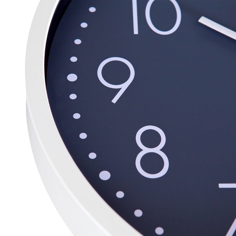 16"x16" Round Essential Wall Clock White/Dark Gray - Patton Wall Decor