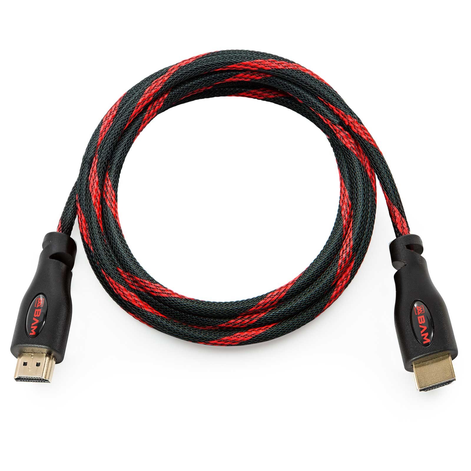 BAM 3 Pack High Speed 4K HDMI Cables - 6' Long