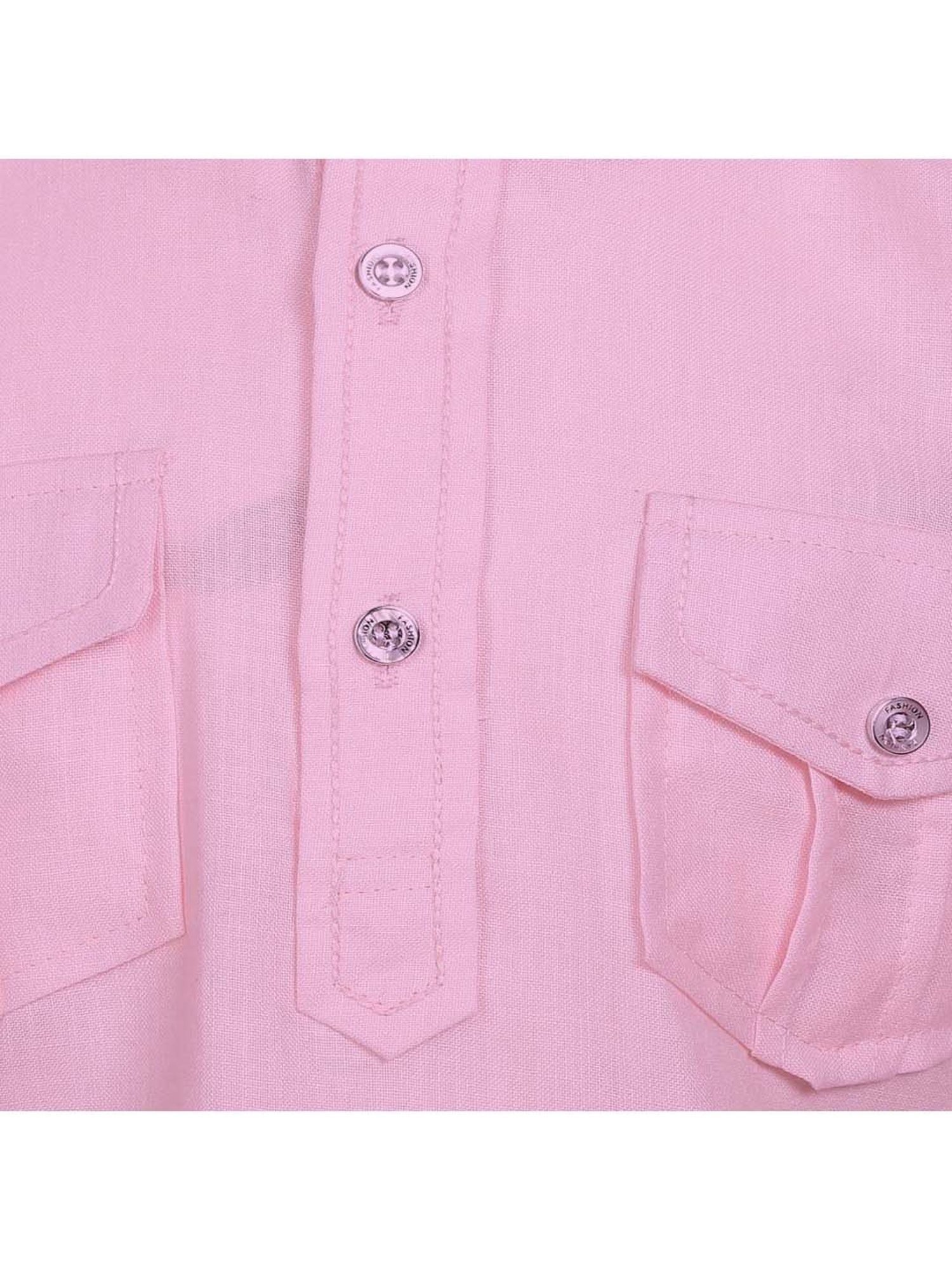 AJ Dezines Kids Pink Regular Fit Full Sleeves Kurta Set