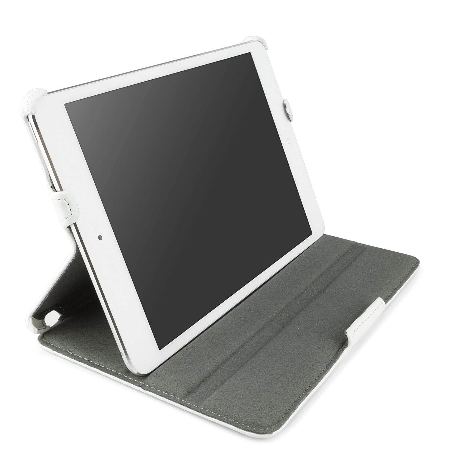 iPad mini 1st Gen Case, BoxWave [Leather Book Jacket] Protective Synthetic Leather Folding Folio Cover for Apple iPad mini 1st Gen, 3, with Retina display - Winter White