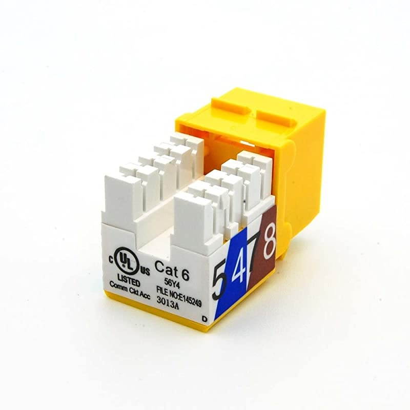 Cat6 RJ45 110 Type Keystone Jack 5Pack Yellow