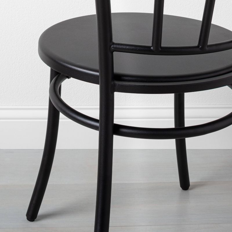 2pk Indoor/Outdoor Steel Bistro Dining Chair Set Black - Hearth & Hand™ with Magnolia