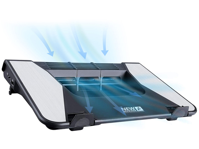 Laptop Cooling Pad, Laptop Cooler with 5 Quiet Red LED Fans for 12"-17" Inch Laptop, Dual USB 2.0 Ports, Portable Angle Adjustable Laptop Stand for Gaming Laptop-Green