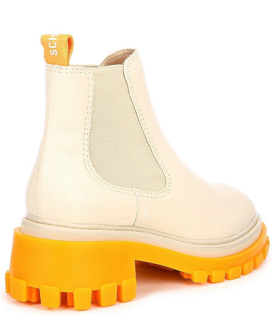 Schutz Ann Leather Lugged Chelsea Booties