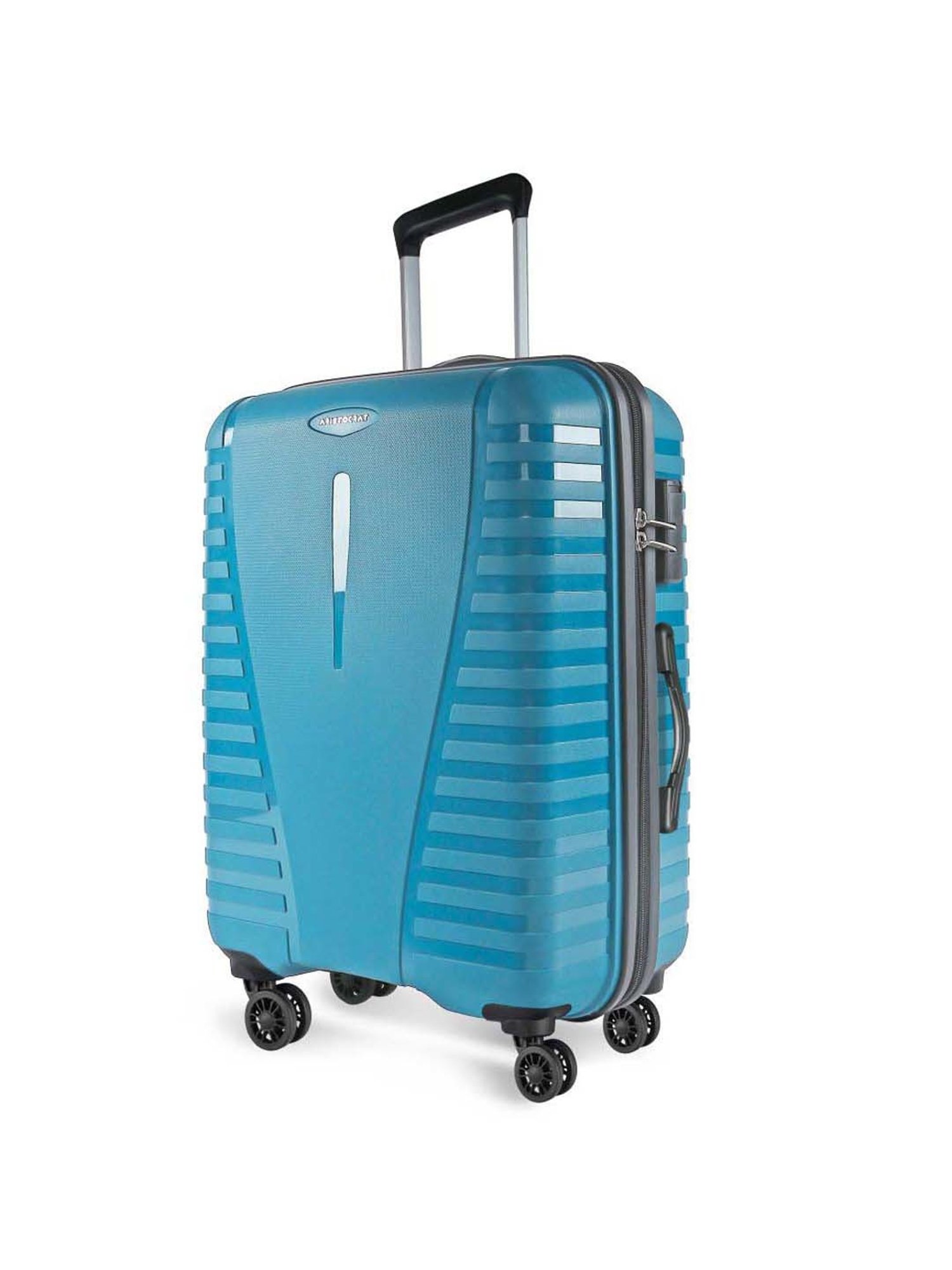 Aristocrat Quest Teal Textured Hard Large Trolley Bag - 45 cm