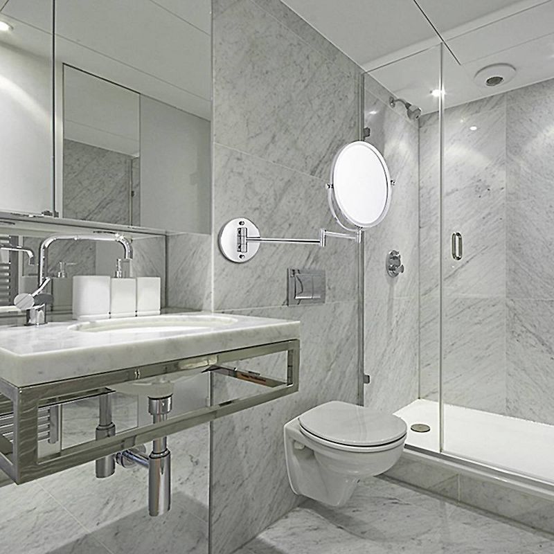 16.95" Oval Wall Mount Magnifying Mirror Chrome - American Imaginations