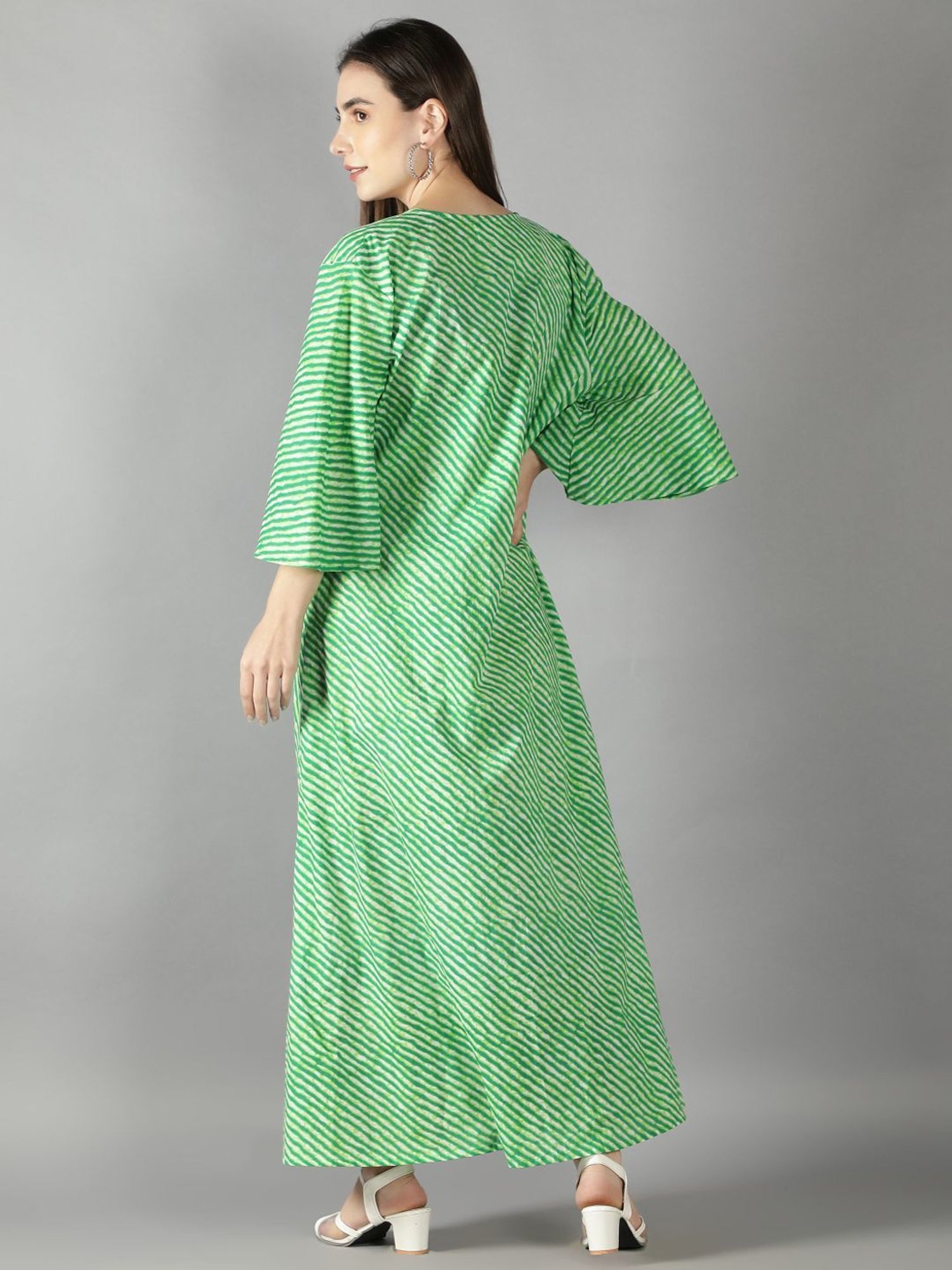 KAORI BY SHREYA AGARWAL Pink & Green Cotton Crop Top Palazzo Set With Cape