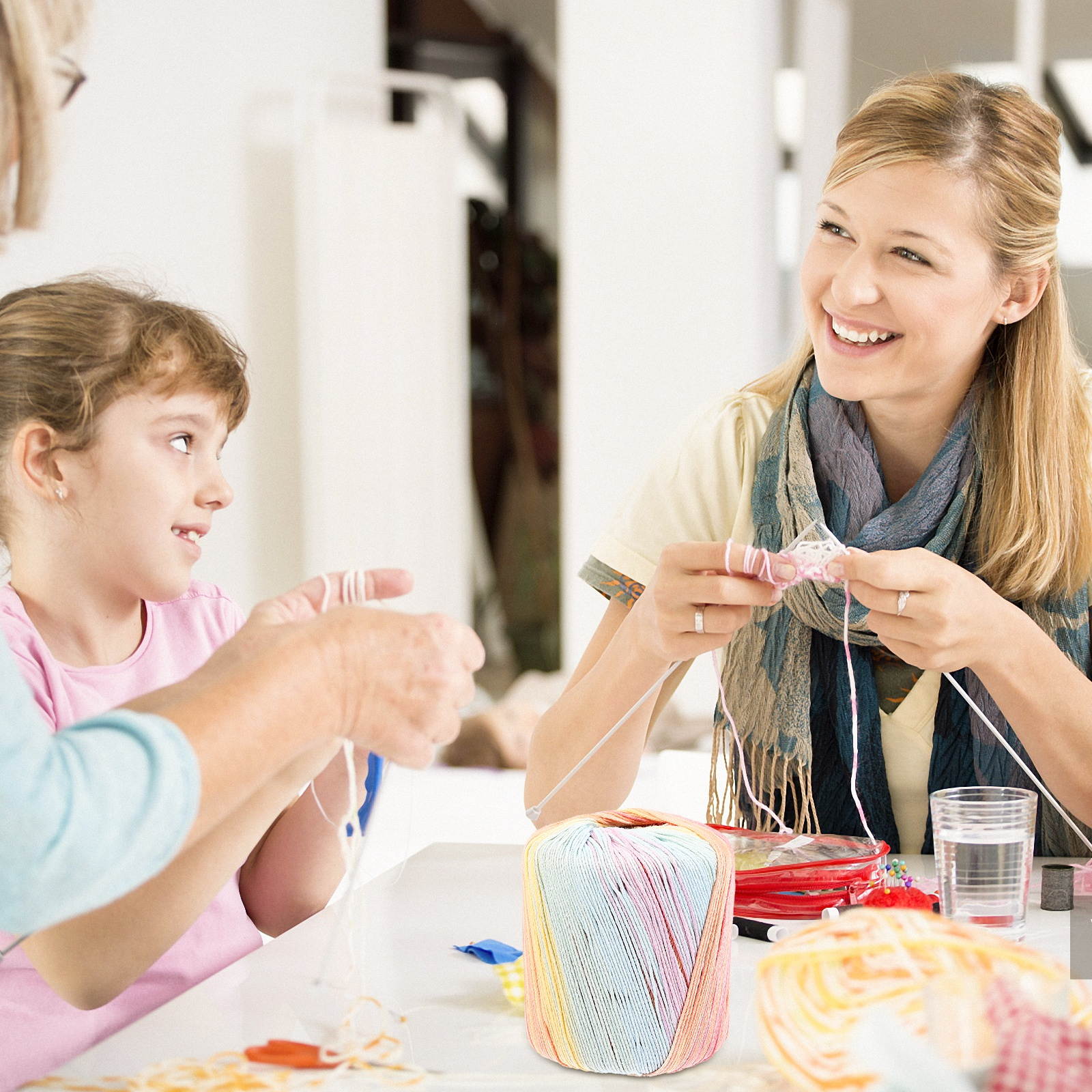 2 Rolls Cotton Cord Softer Weaving Rope Handicraft Knitting Rope Braided String