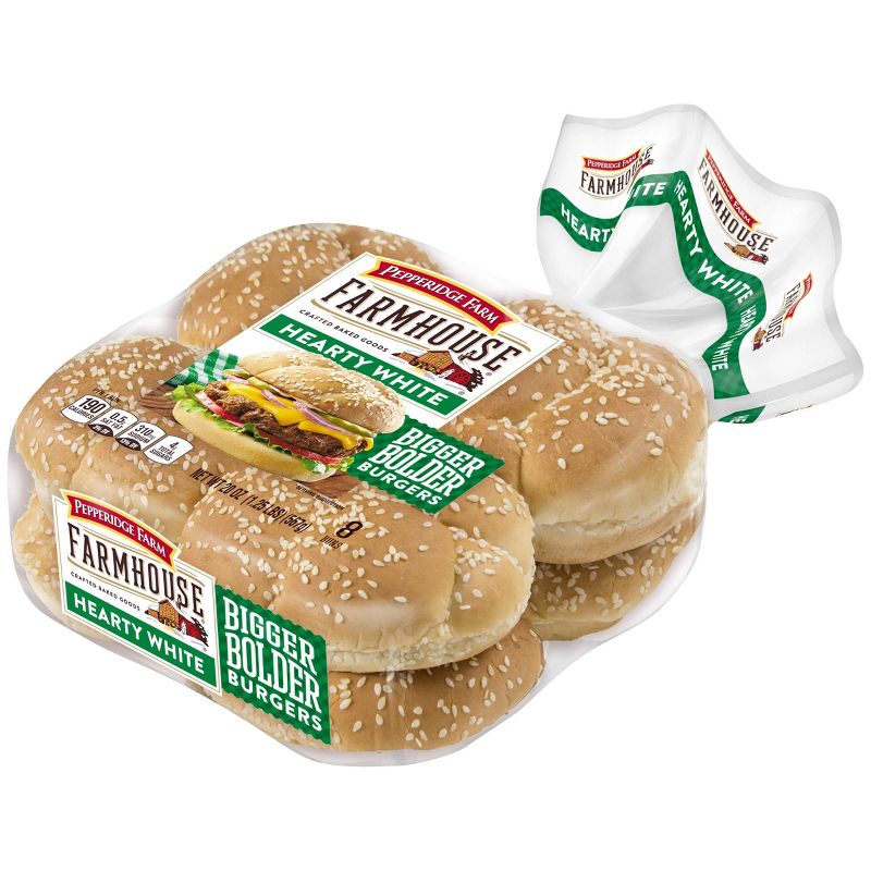 Pepperidge Farm Farmhouse Hearty White Hamburger Buns - 20oz/8ct