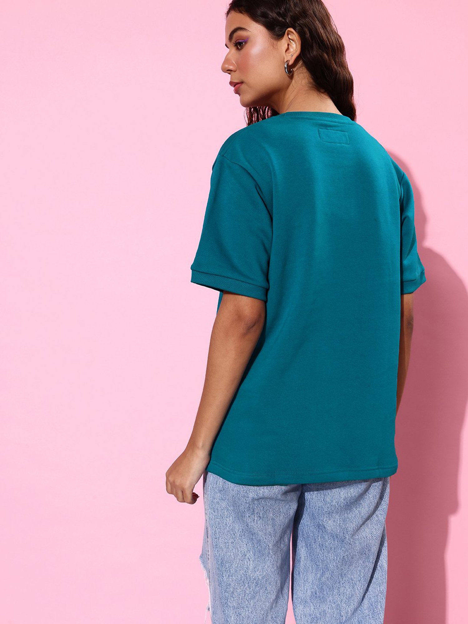 Dillinger Teal Fleece Relaxed Fit Oversized Sweatshirt