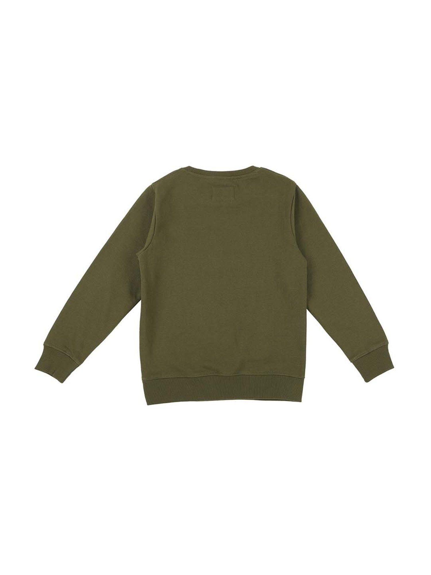 Pepe Jeans Kids Green Graphic Full Sleeves Sweatshirt