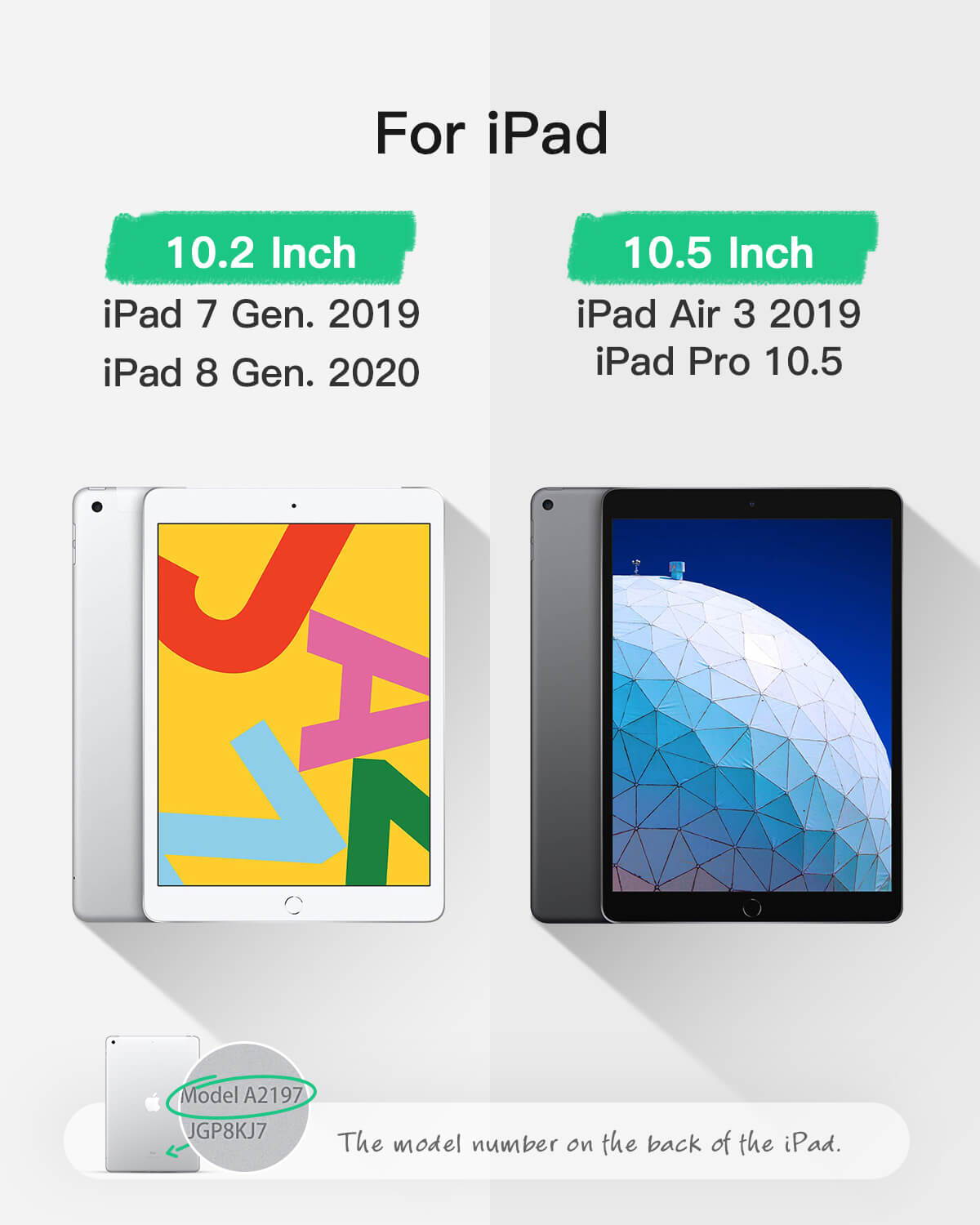 Inateck Keyboard Case for 10.2 Inch iPad 2020(8th Gen)/iPad 2019(7th Gen), iPad Air 2019(3. Gen), iPad Pro 10,5, with Kickstand, Detachable, KB02011