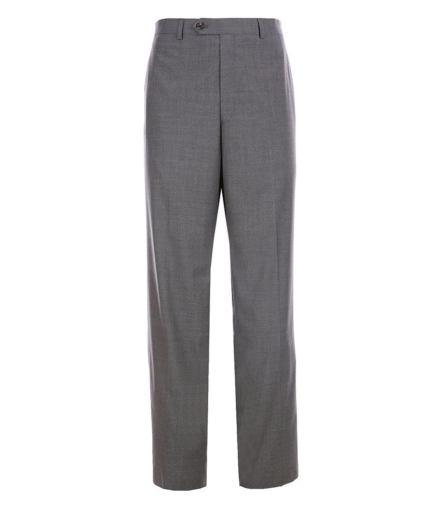 Ralph Ralph Lauren Flat-Front Relaxed-Fit Tonal-Plaid Dress Pants