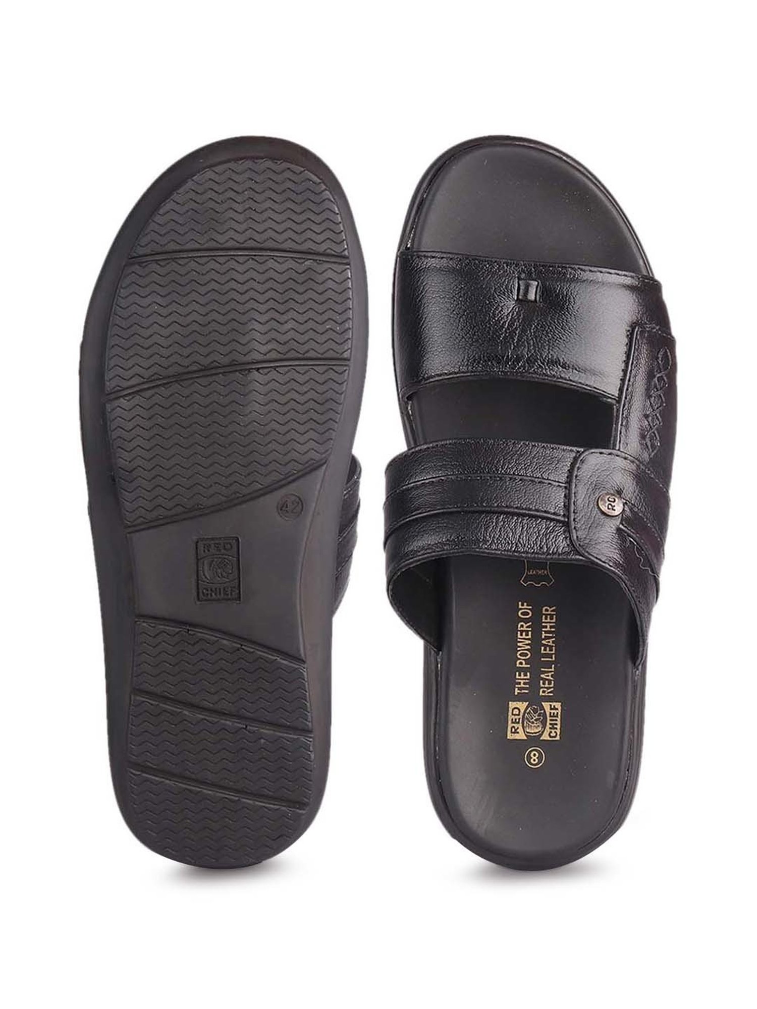 Red Chief Men's Black Thong Sandals