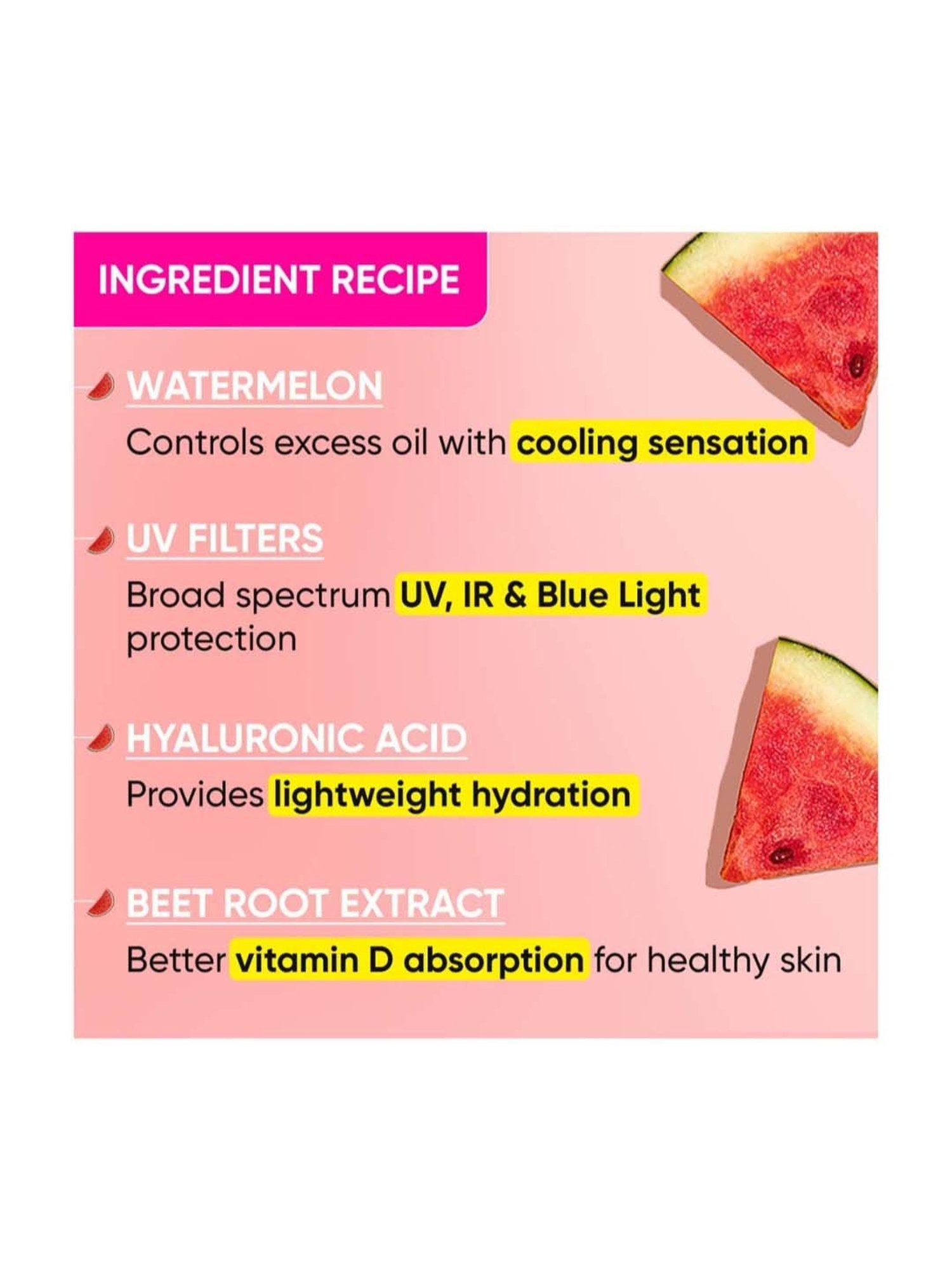 Dot & Key Watermelon Hyaluronic Sunscreen with SPF 50 PA+++ - 80 gm