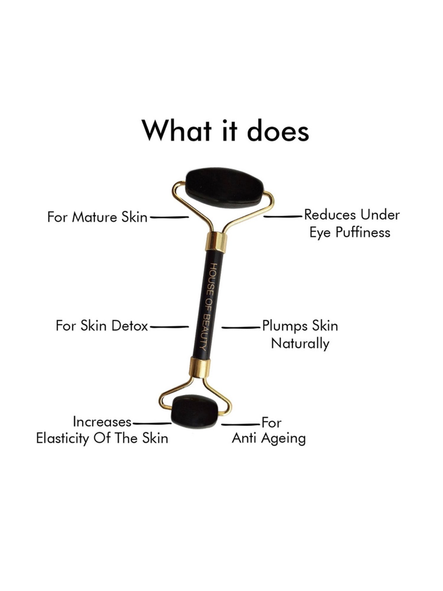 House of Beauty Black Obsidian Roller