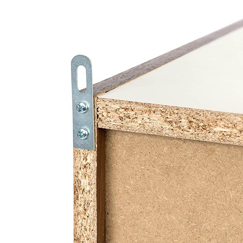 Slim Space Saving Shelf with Adjustable Shelves 6W x 34H 6Inch Walnut Brown