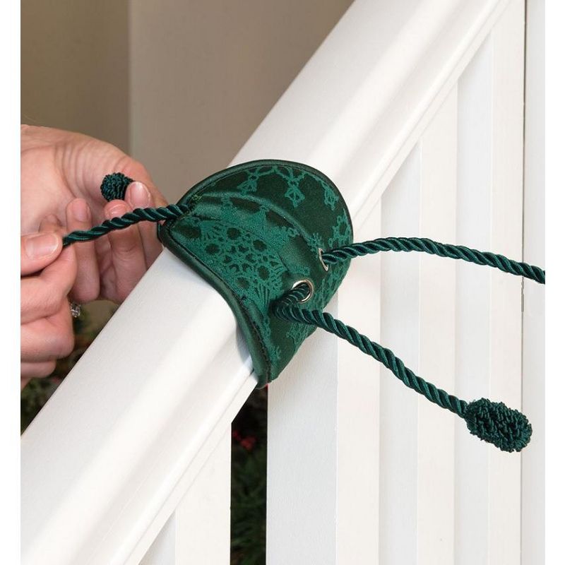 Tree Keeper Set of 3 Snowflake Patterned Banister Protecting Christmas Garland Ties 7.25"