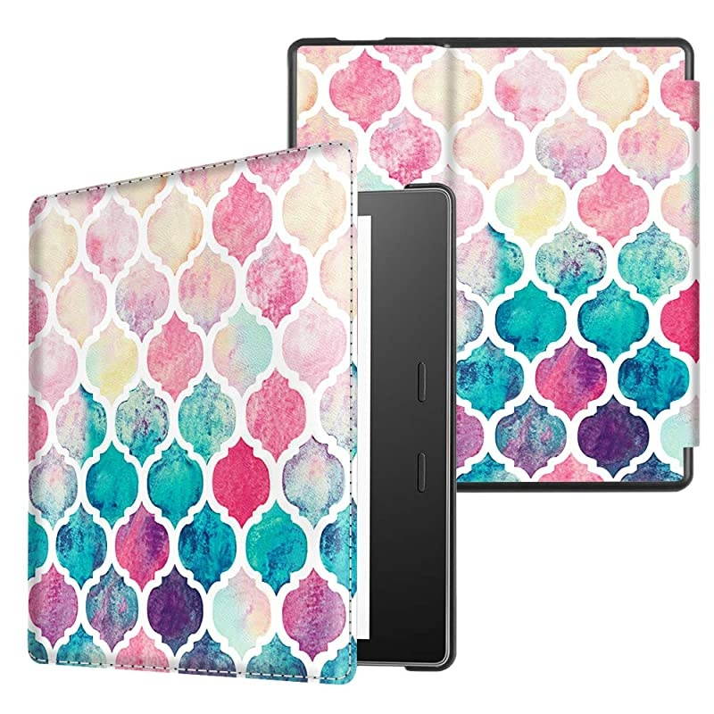 Leather Case for Kindle Oasis (10th and 9th Gen, 2019 and 2017 Release) - Slim Fit Protective Cover, Black