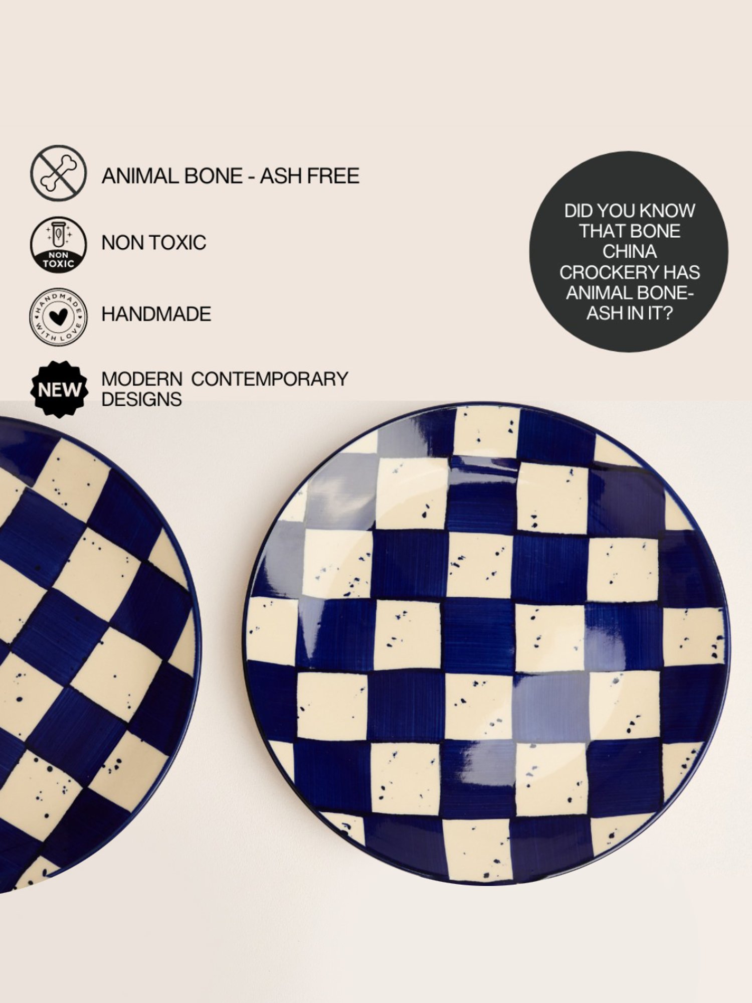 Nestasia Premium Quality Mandala Yellow Spiral Printed Square Shaped Ceramic Plate With Handle