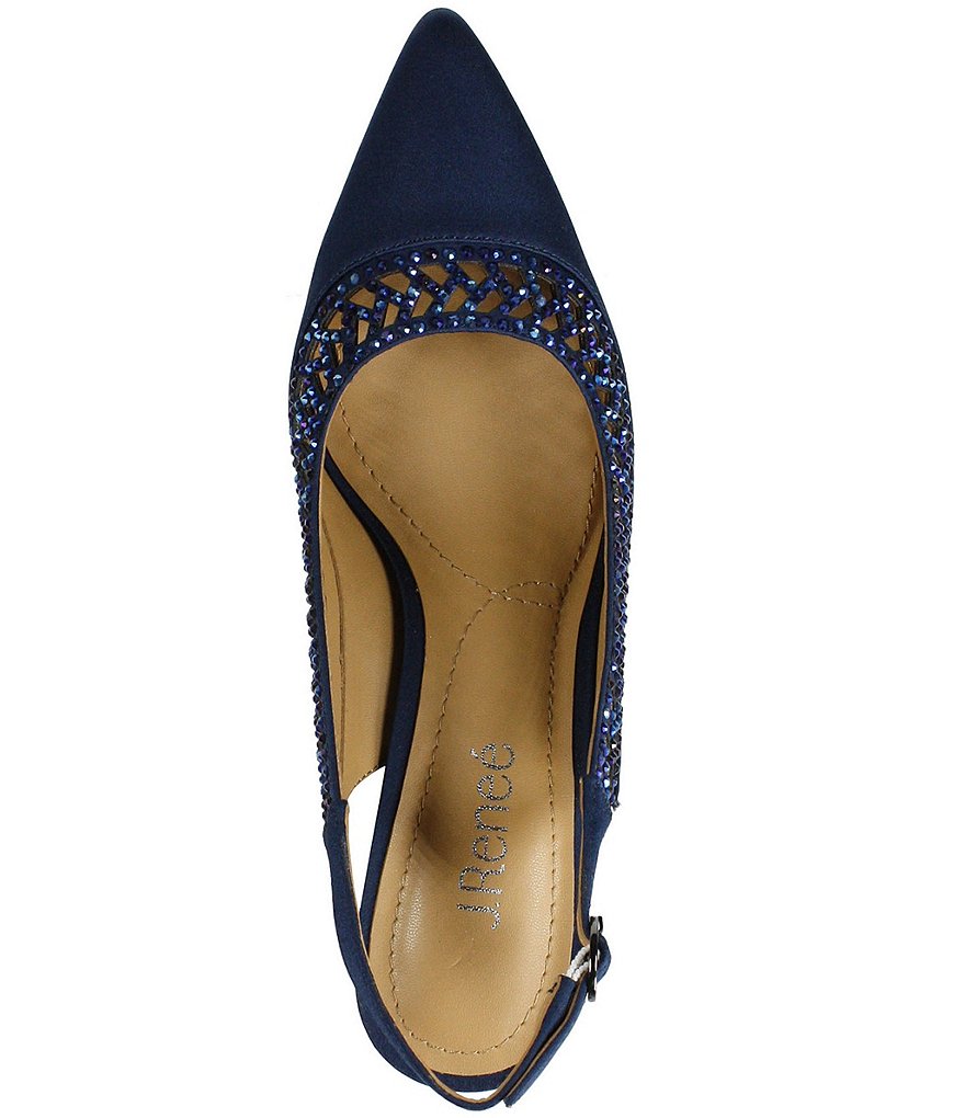 J. Renee Naiara Satin Embellished Slingback Pumps