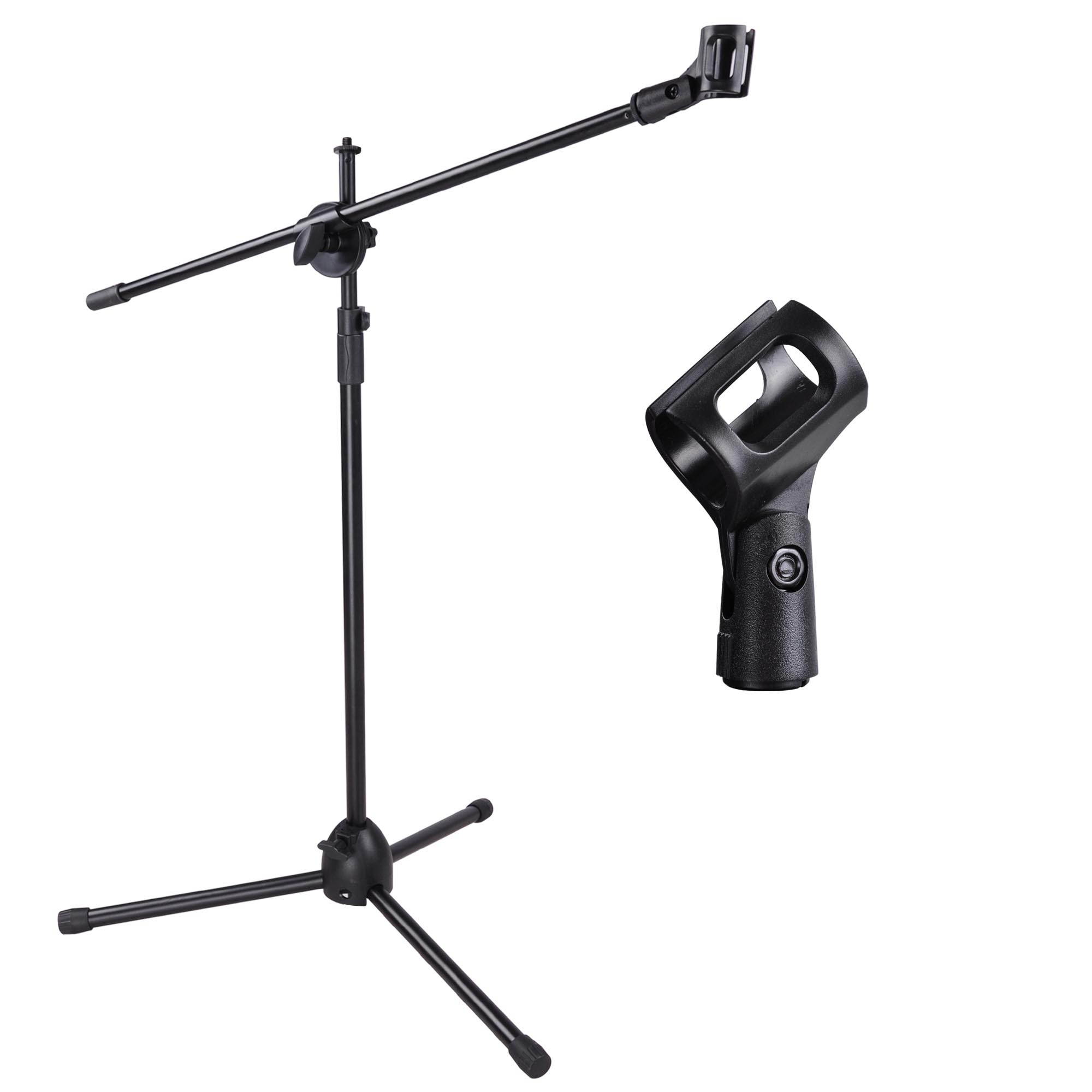 Microphone Stand Mic Clip 360-degree Rotating Folding Type Boom Arm Tripod Metal